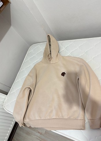 Bej Kapüşonlu Kadın Sweatshirt - Görsel 2