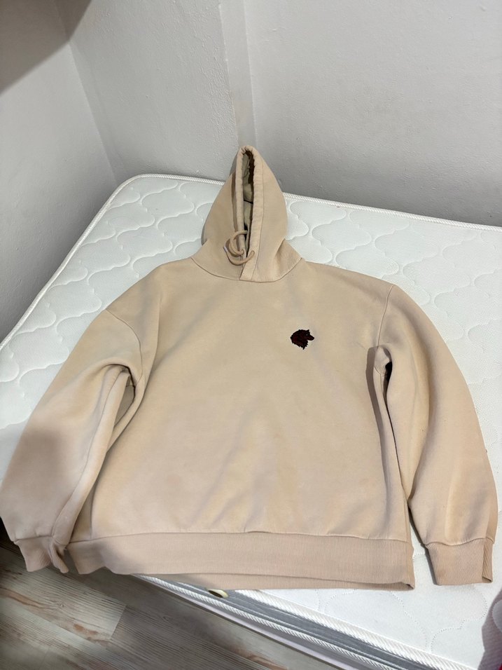 Bej Kapüşonlu Kadın Sweatshirt - Görsel 3