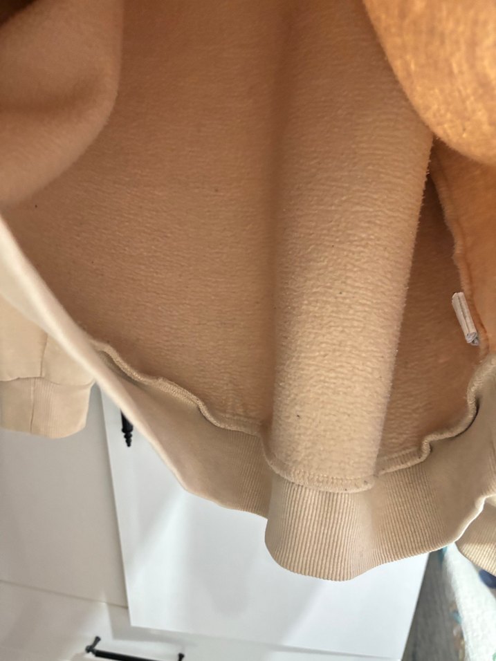 Bej Kapüşonlu Kadın Sweatshirt - Görsel 4