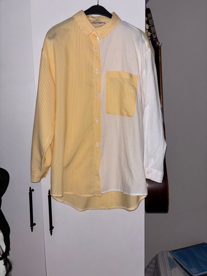 Rahat Kesim Uzun Kollu Sarı Gömlek - Görsel 2