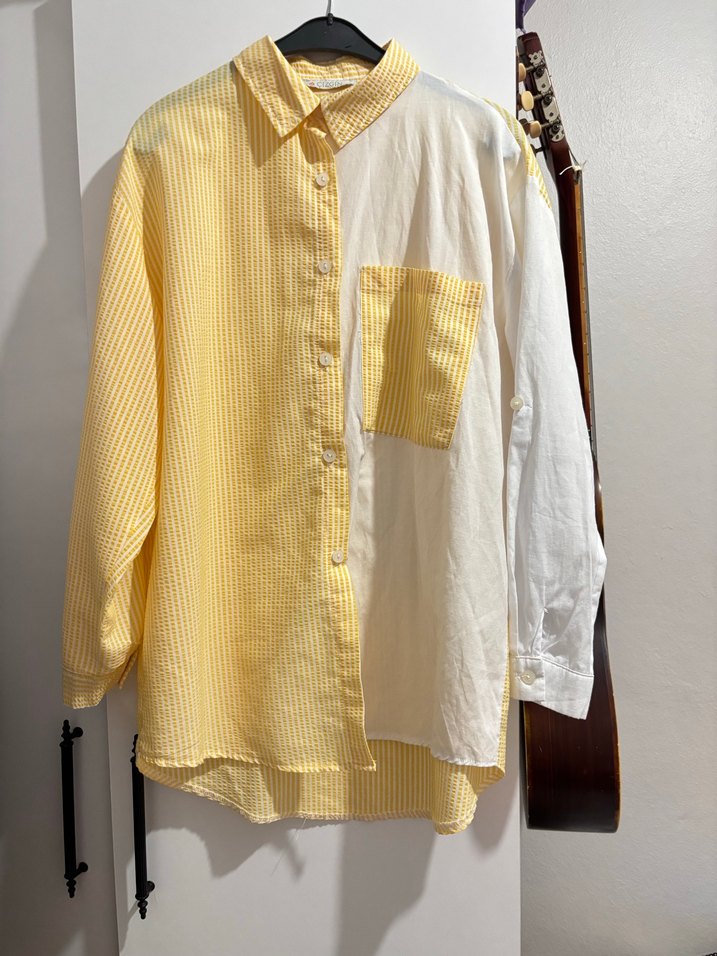 Rahat Kesim Uzun Kollu Sarı Gömlek - Görsel 3