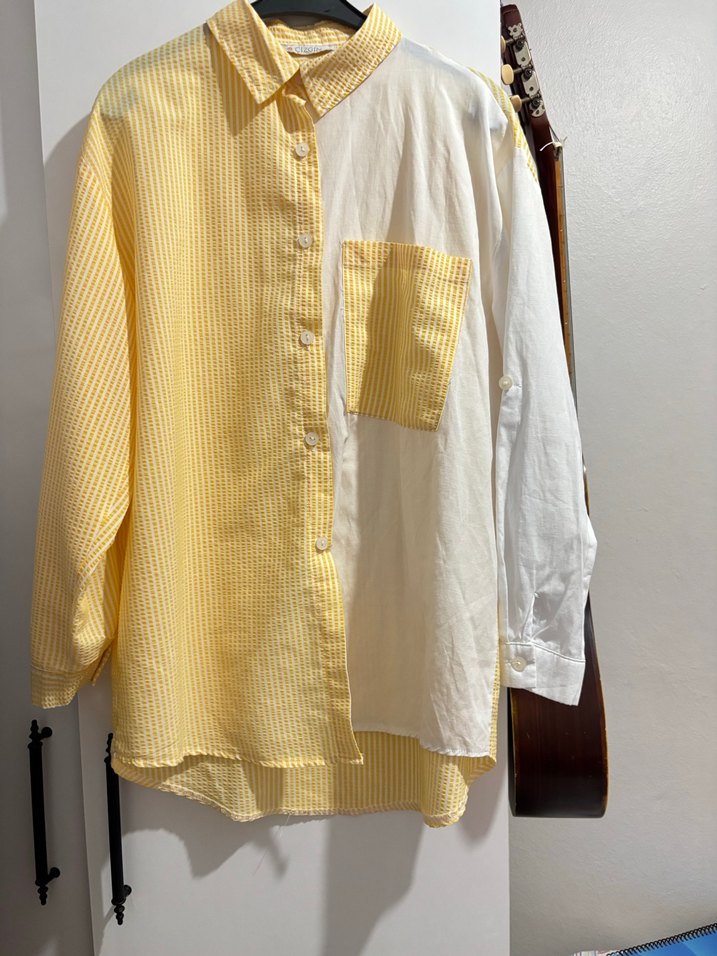Rahat Kesim Uzun Kollu Sarı Gömlek - Görsel 5