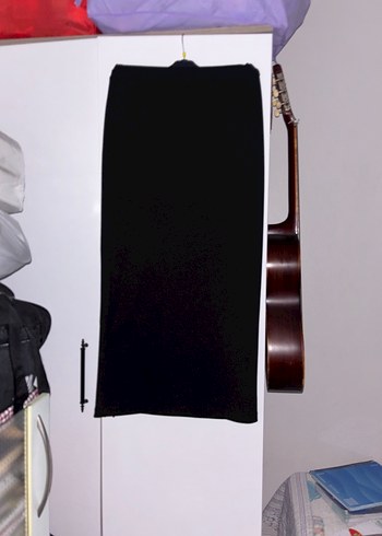 Siyah Uzun Kadın Etek kalem etek - Görsel 4