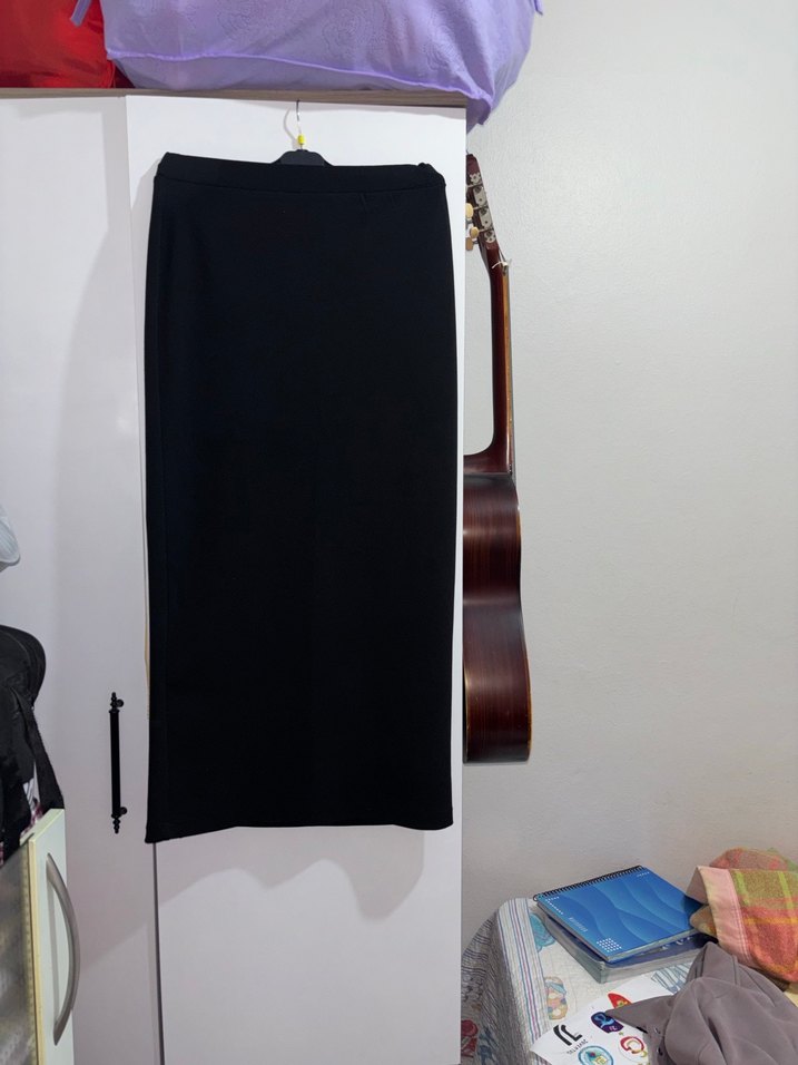 Siyah Uzun Kadın Etek kalem etek - Görsel 2