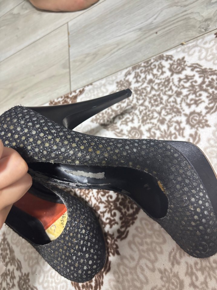 Yılan Desenli Siyah Stiletto Topuklu Kadın Ayakkabı - Görsel 5