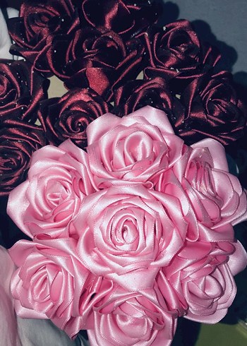 Koyu Pembe Yapay Gül Buketi - Görsel 2