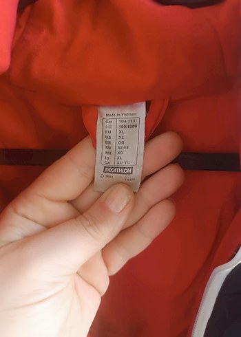 Decathlon Kırmızı Siyah Fermuarlı Erkek Yağmurluk