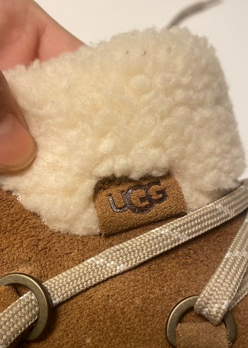 UGG Kürklü Bej Süet Kadın Dolgu Topuk Bot - Görsel 8