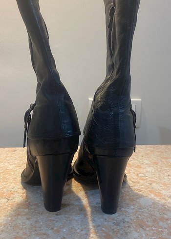 Divarese marka,  Deri  Topuklu,tokalı kayış detaylı vintage Bot - Görsel 3