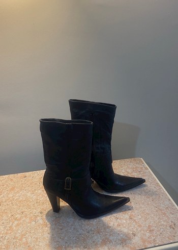 Divarese marka,  Deri  Topuklu,tokalı kayış detaylı vintage Bot - Görsel 10