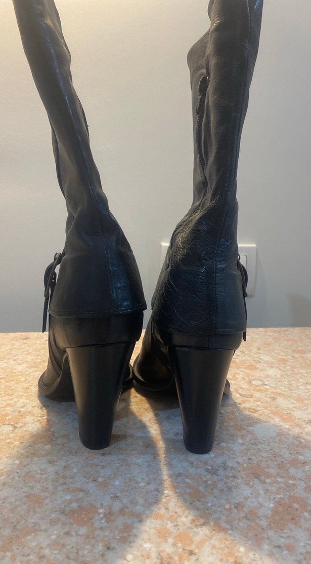 Divarese marka,  Deri  Topuklu,tokalı kayış detaylı vintage Bot - Görsel 3