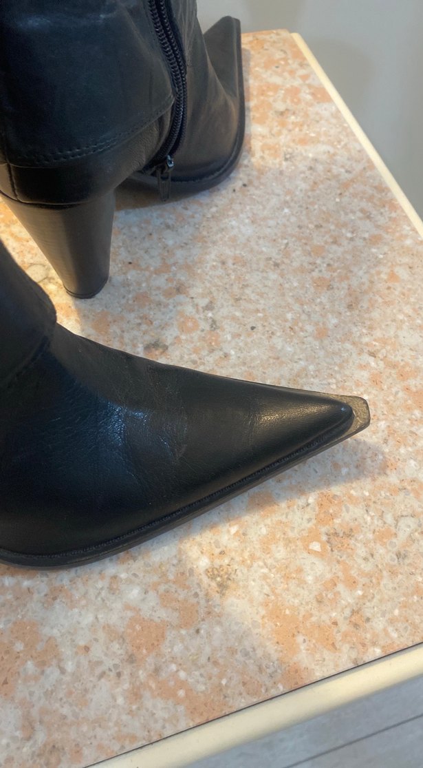 Divarese marka,  Deri  Topuklu,tokalı kayış detaylı vintage Bot - Görsel 2