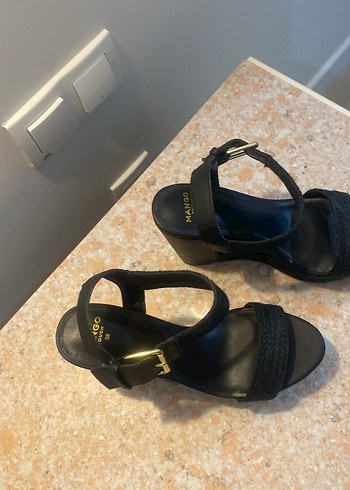 Mango marka,Siyah Yılan Desenli Tokalı Dolgu Topuklu - Görsel 12