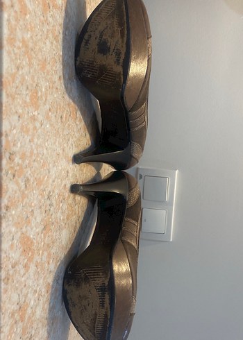 Kahverengi Deri Kadın Dolgu Topuk Ayakkabı - Görsel 7