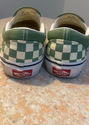 Vans marka,Yeşil Kareli Kadın Sneaker - Görsel 7