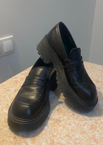 Mango marka,Siyah Kadın Loafer Blok Topuklu - Görsel 6