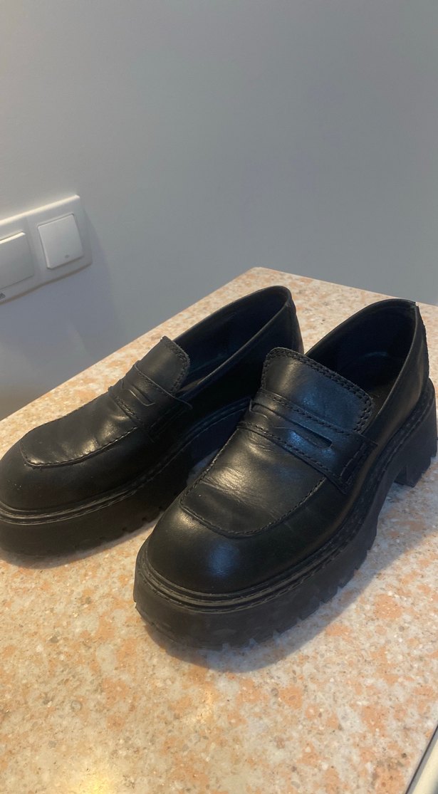 Mango marka,Siyah Kadın Loafer Blok Topuklu - Görsel 2