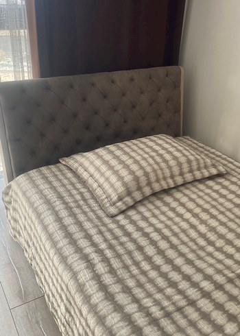 Home Sweet Home marka,Gri Ekose Desenli Yatak Örtüsü - Görsel 5