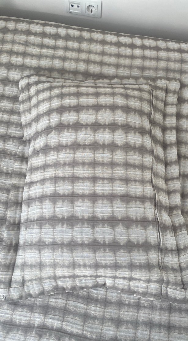 Home Sweet Home marka,Gri Ekose Desenli Yatak Örtüsü - Görsel 4