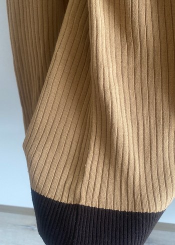 Bej Kadın Boğazlı Triko Kazak - Görsel 4