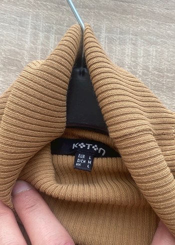 Bej Kadın Boğazlı Triko Kazak - Görsel 8