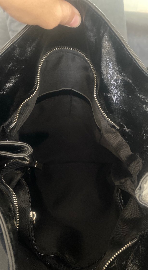 Vintage çanta Gusto marka,Siyah Gerçek Deri Tokalı Kadın Çanta - Görsel 5