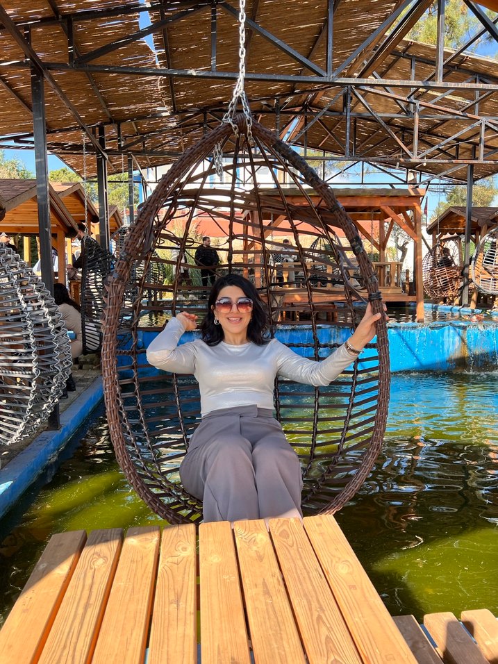 Gri Yarım Balıkçı Yaka Bağcıklı Crop Top - Görsel 2