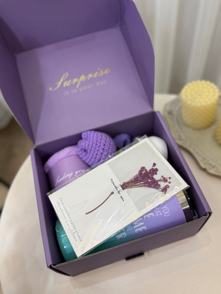 Mor Hediye Kutusu - Sürpriz ve Mesajlı - Görsel 2