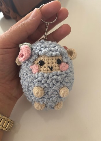 Örgü mavi Koyun Anahtarlık - Görsel 2