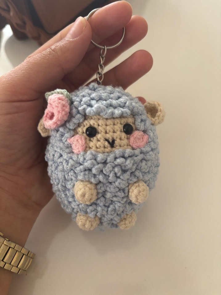 Örgü mavi Koyun Anahtarlık - Görsel 2