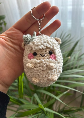Amigurumi kuzu anahtarlık - Görsel 3