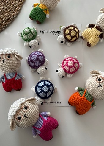 Renkli El Yapımı Örgü Oyuncak Koyunlar - Görsel 3