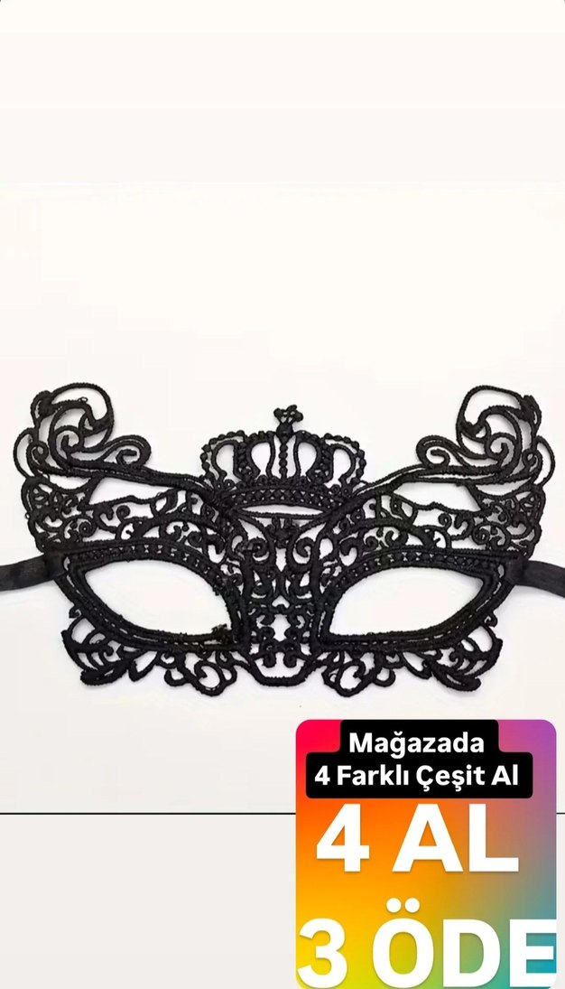 Kadın Siyah Dantel Maske - Görsel 2