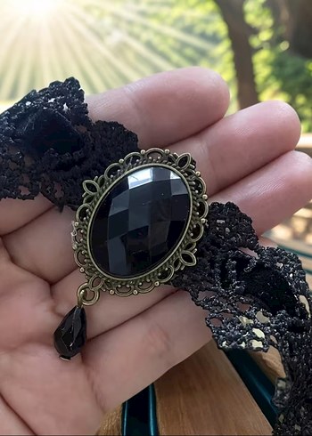 Siyah Boncuklu Gotik Midi Kolye - Görsel 3