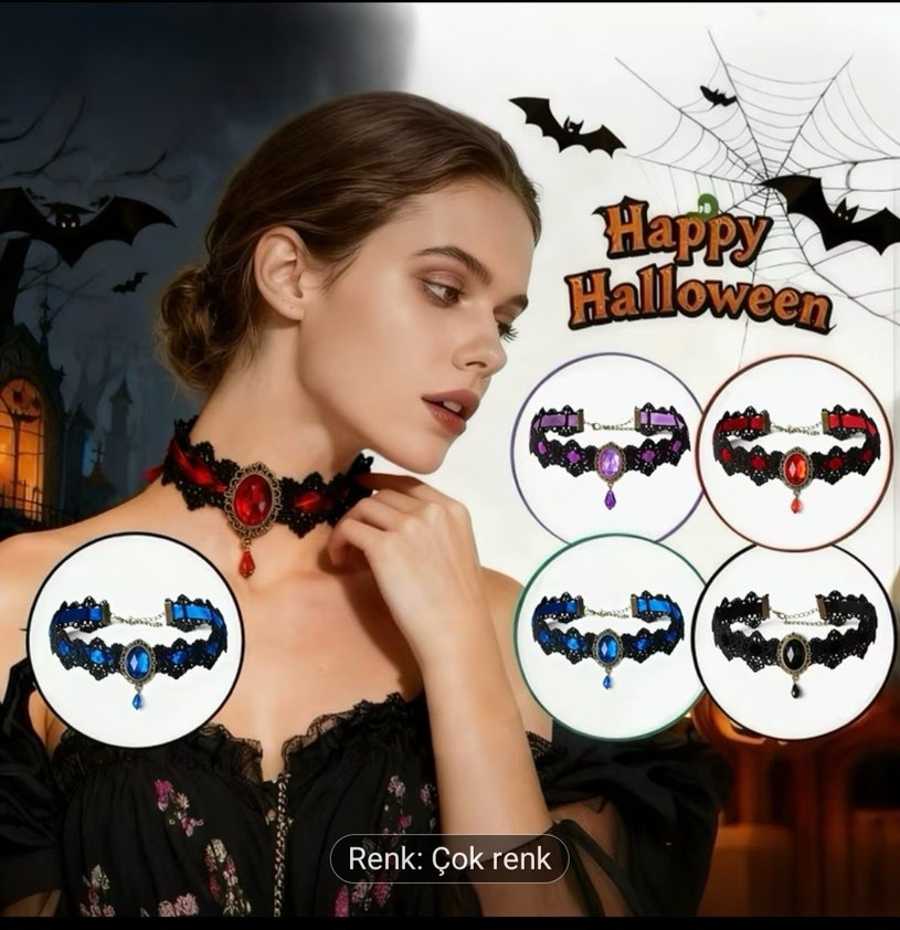 Siyah Boncuklu Gotik Midi Kolye - Görsel 4