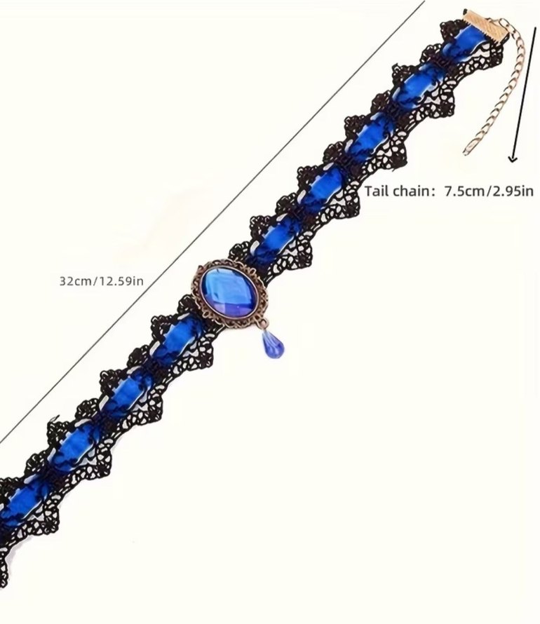 Siyah Boncuklu Gotik Midi Kolye - Görsel 5
