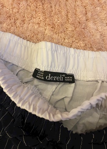 Lacivert Çizgili Pilili Kadın Kumaş Pantolon - Görsel 4