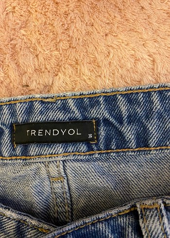 Kadın Mavi Midi Denim Pantolon Yırtmaçlı - Görsel 3