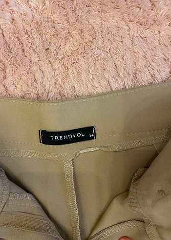 Bej Kemerli Kumaş Pantolon - Görsel 3