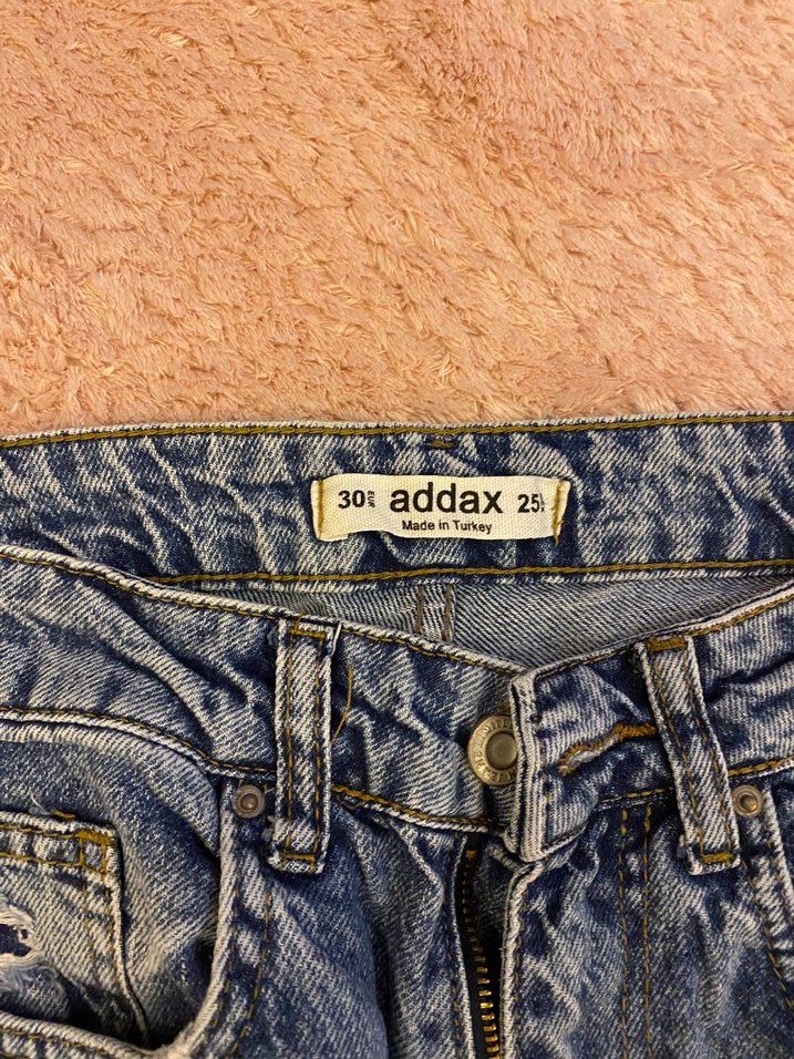 Kadın mavi Yırtık Bol Paça Kot Pantolon - Görsel 3