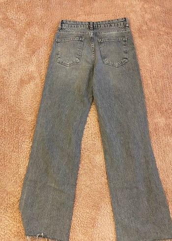 Gri Yırtık Detaylı Salaş Kot Pantolon - Görsel 3