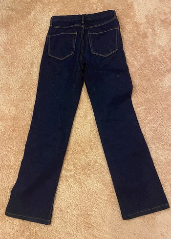 Kadın kahverengi çizgi detaylı Düzenli Kesim Midi Kot Pantolon - Görsel 2