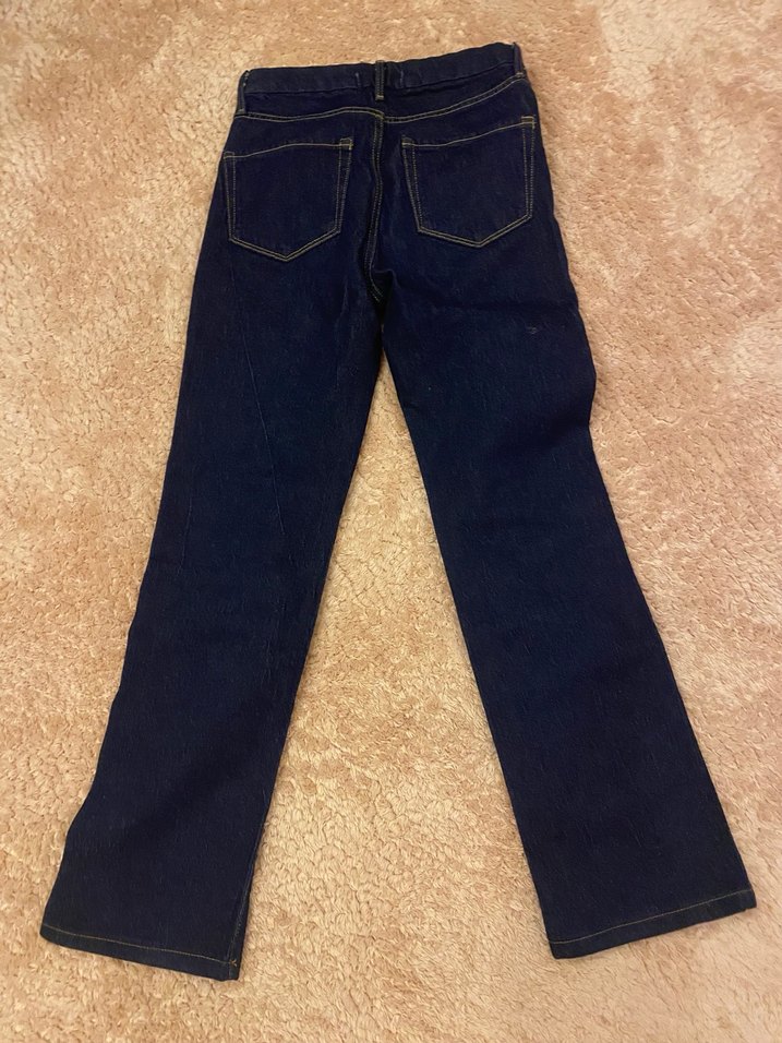 Kadın kahverengi çizgi detaylı Düzenli Kesim Midi Kot Pantolon - Görsel 2