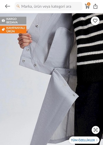 Mavi Uzun Düğmeli Yağmurluk - Görsel 2