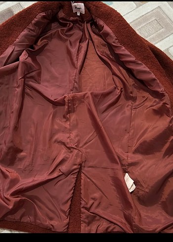 Kiremit rengi  Çift Düğmeli Kaban - Görsel 2