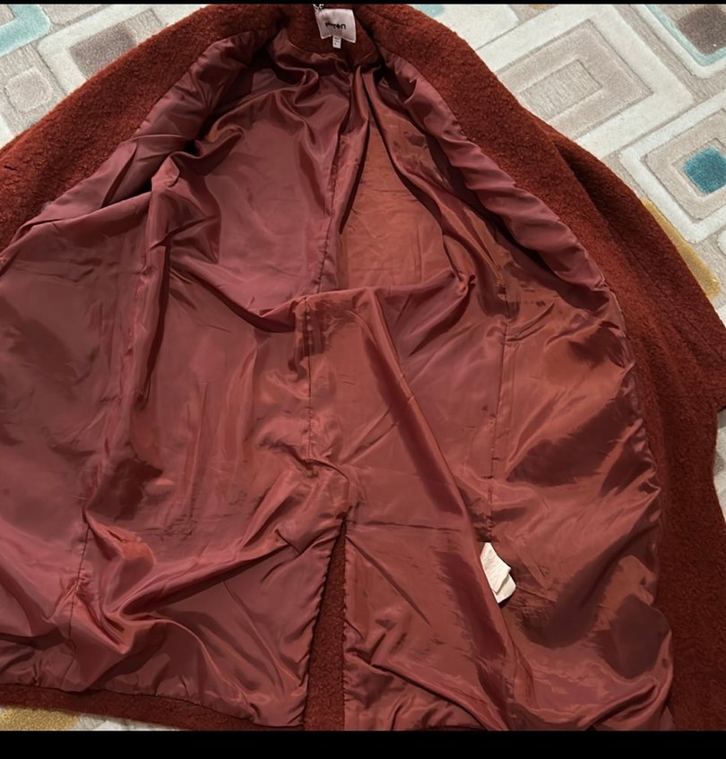 Kiremit rengi  Çift Düğmeli Kaban - Görsel 2