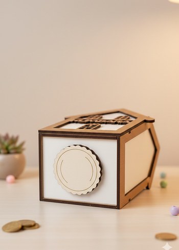 Ahşap Ev Tasarımlı Kumbarası - Görsel 2