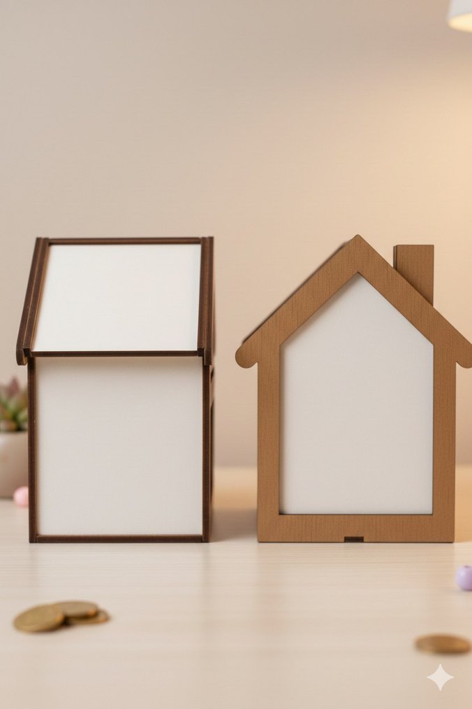 Ahşap Ev Tasarımlı Kumbarası - Görsel 3