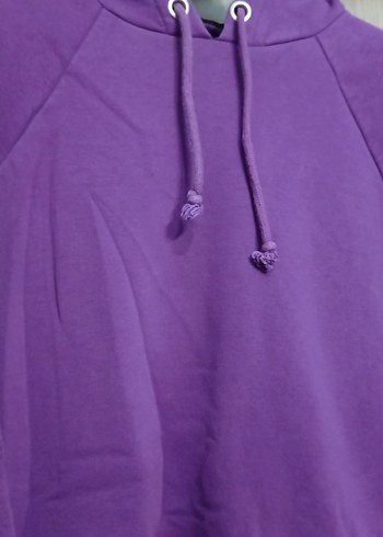 Mor Kadın Sweatshirt, Uzun Kollu, Salaş Kesim - Görsel 3