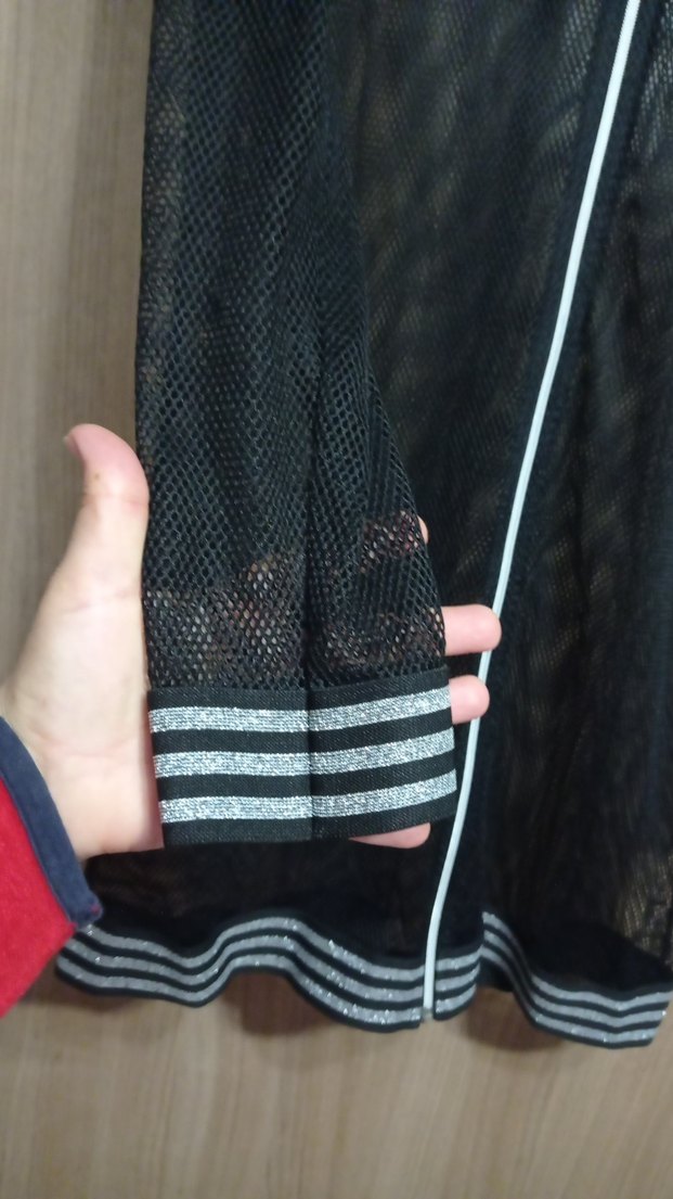 Uzun Siyah File Kadın Ceket - Görsel 3